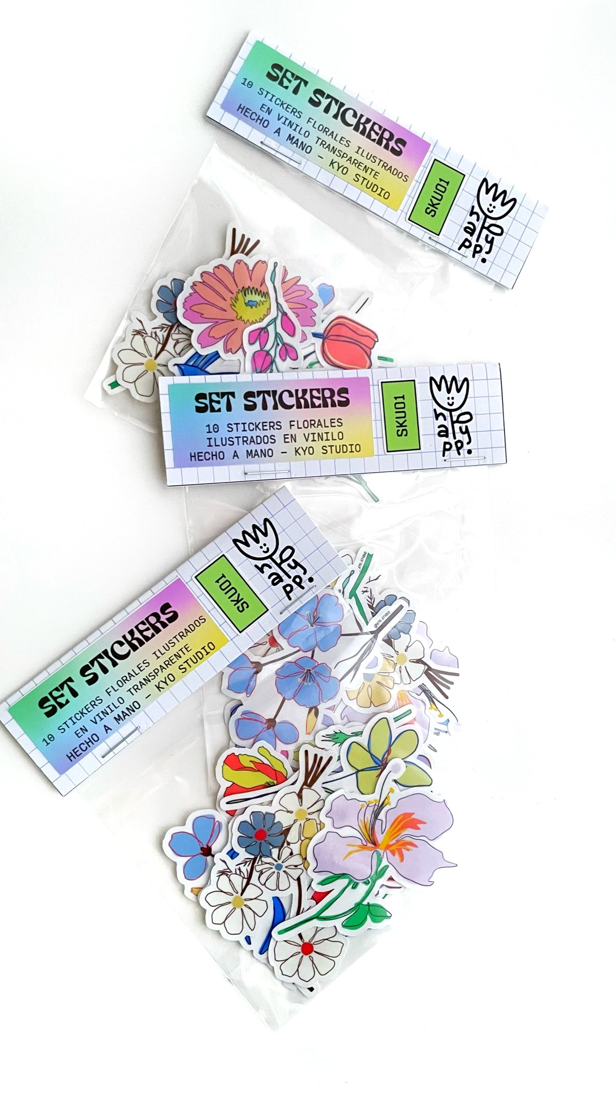 SET STICKERS FLORES