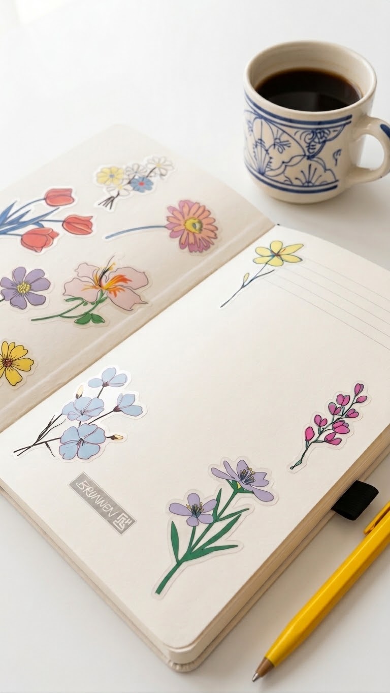 SET STICKERS FLORES