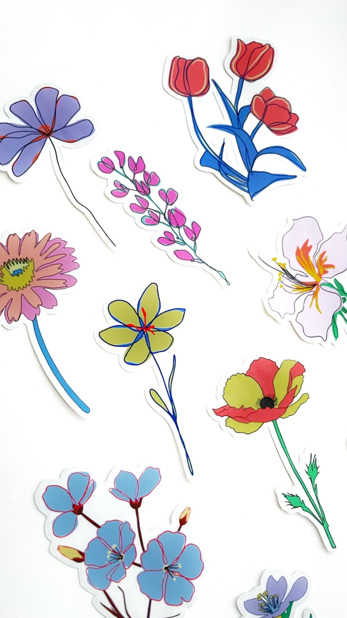 SET STICKERS FLORES