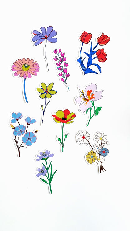 SET STICKERS FLORES