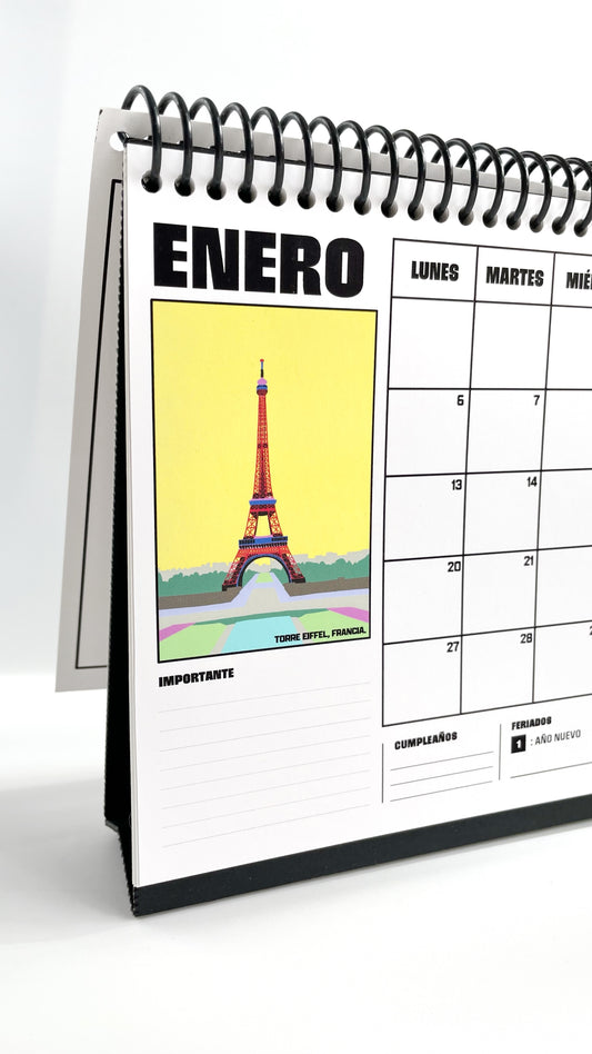 CALENDARIO ESCRITORIO CON PLANNER ALGUNOS LUGARES